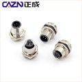 IP67 3 4 5 6 core C Code M12 Male Female Front Screw Back Panel Mount Solder Socket Connector